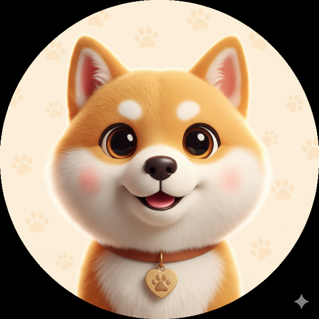 Image of a cute cartoon dog smiling